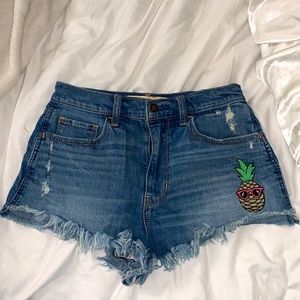 Hollister Embroidered Jean Shorts